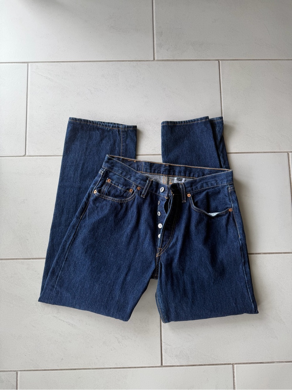 Vintage Y2K Levi’s 501 Dark Wash Straight Leg Jeans 32x30